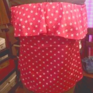 Pink and white tube top